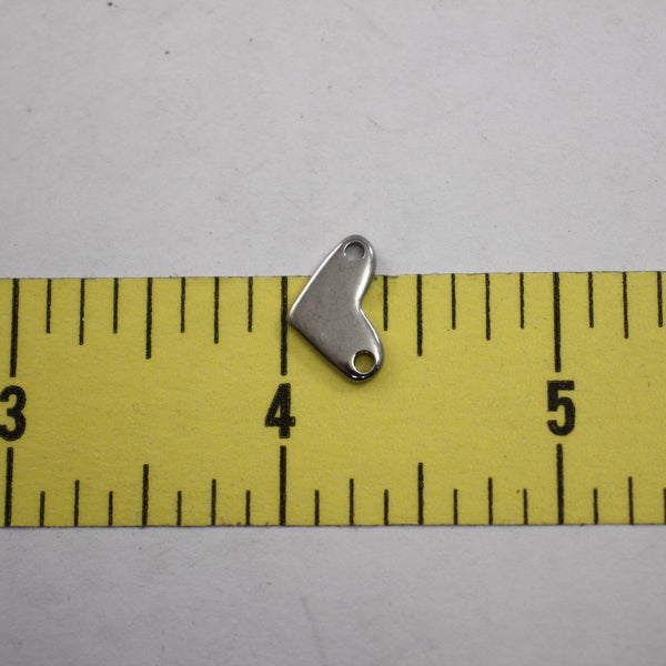 Heart Connector - 4 pieces - Stainless Steel - Supply Destash - Completely Hammered