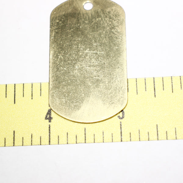 Brass Dog Tag - Supply Destash - Completely Hammered