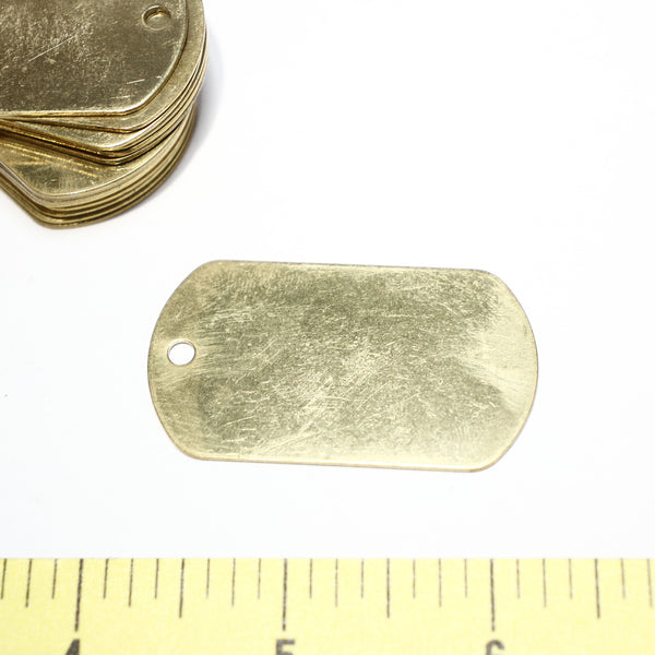 Brass Dog Tag - Supply Destash - Completely Hammered