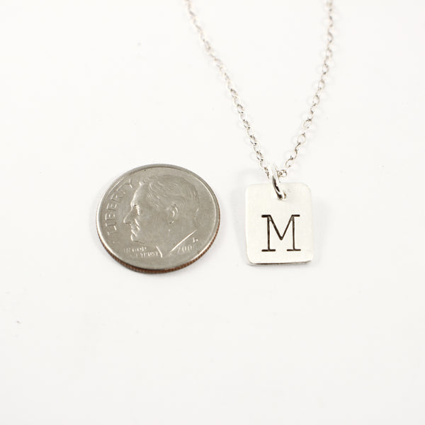 Initial Charm - Sterling Silver Charm / Necklace - Completely Hammered