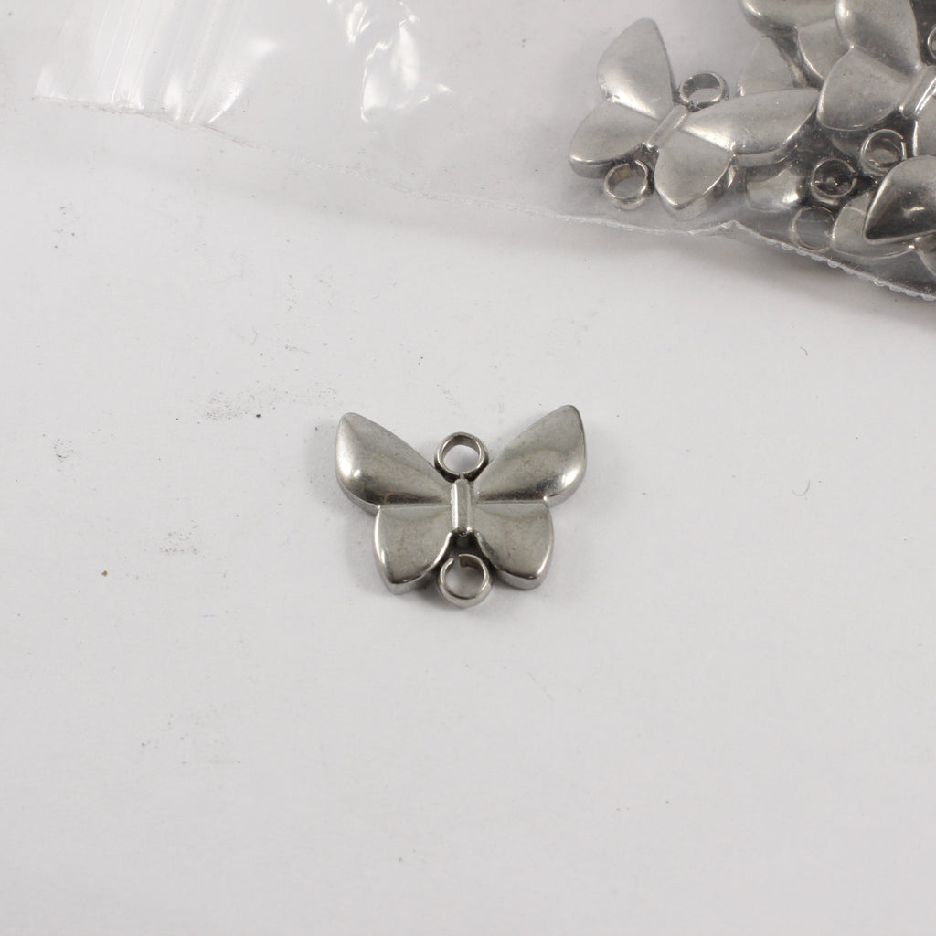 Stainless Steel Butterfly Connectors (Double Sided) - 20 pieces - Supply Destash - Completely Hammered