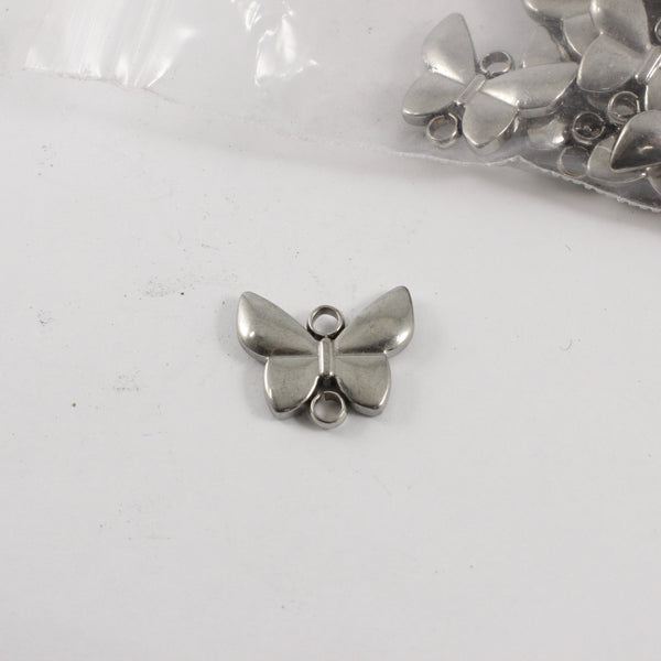 Stainless Steel Butterfly Connectors (Double Sided) - 20 pieces - Supply Destash - Completely Hammered