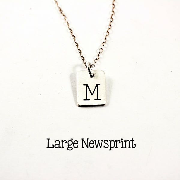 Initial Charm - Sterling Silver Charm / Necklace - Completely Hammered