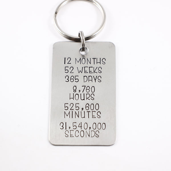 One Year Keychain - DISCOUNTED and READY TO SHIP - Completely Hammered