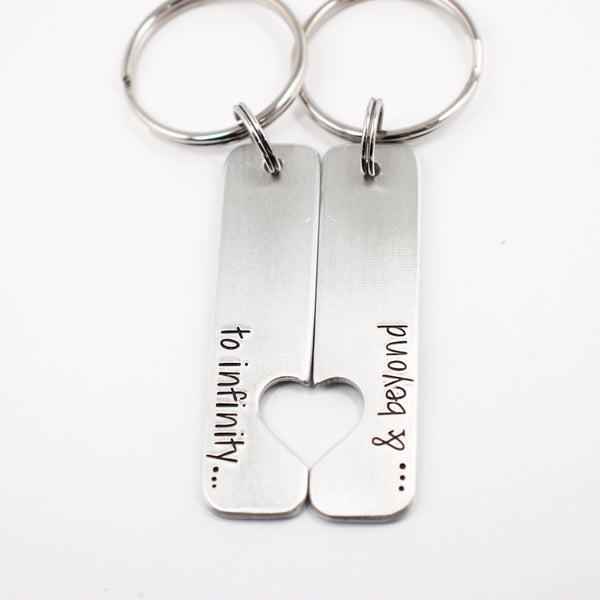 "to infinity & beyond" - Couples Keychain Set