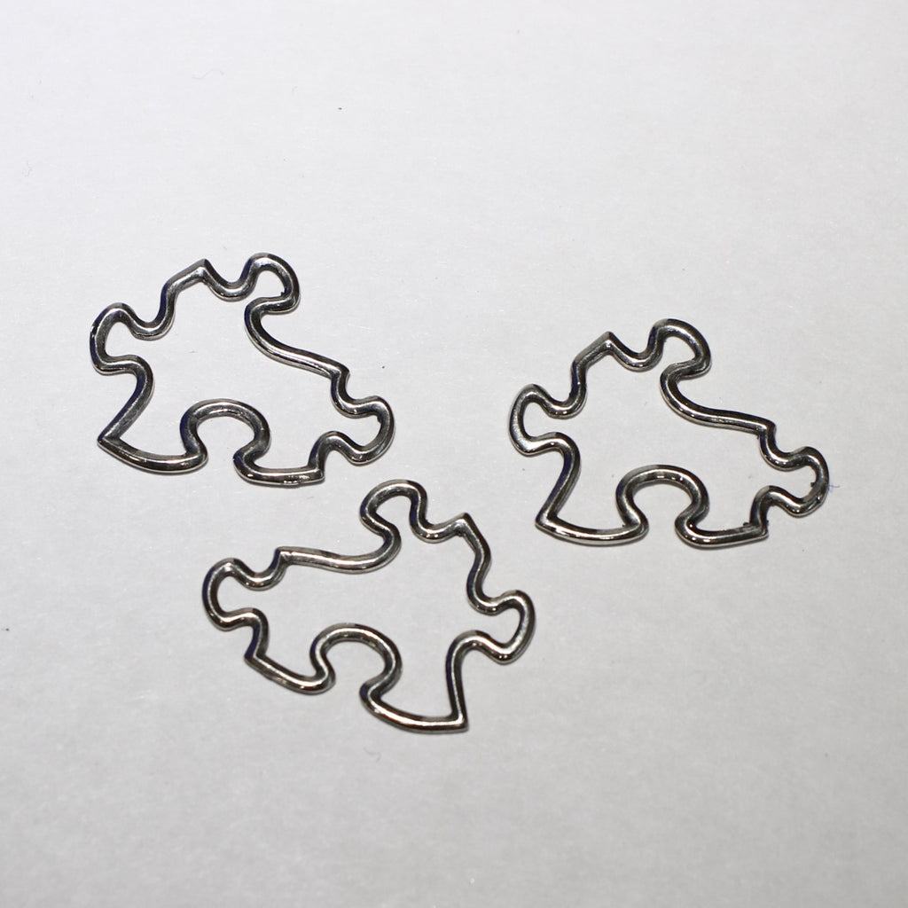 Sterling Silver Puzzle Piece Charms - Supply Destash - Completely Hammered