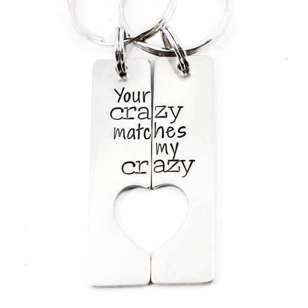 "Your crazy matches my crazy" - Deadpool Inspired Couples Keychain Set