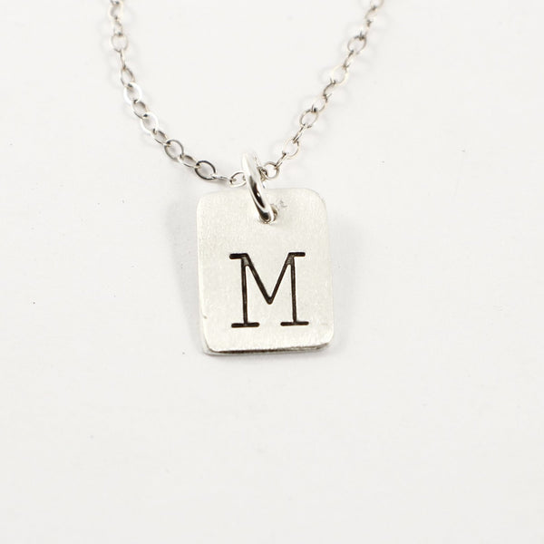 Initial Charm - Sterling Silver Charm / Necklace - Completely Hammered