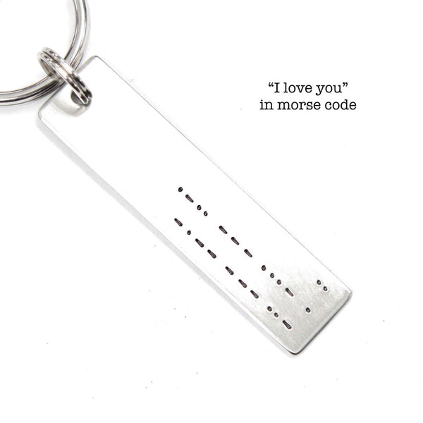 "I love you" Morse Code Keychain