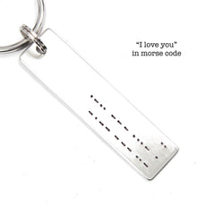 "I love you" Morse Code Keychain