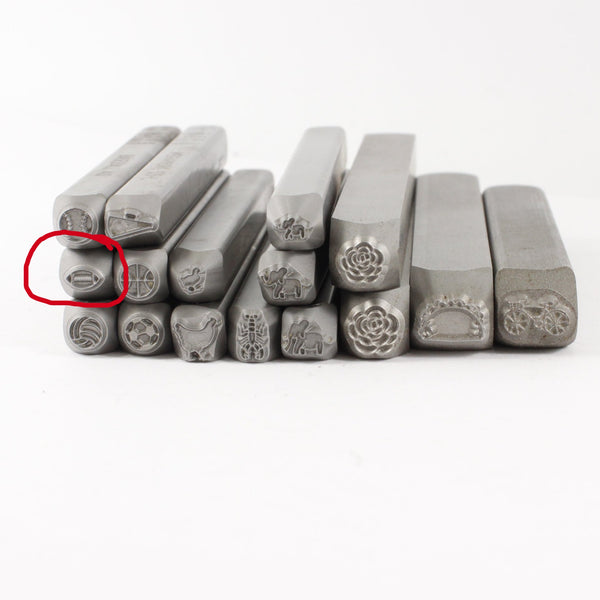 Font Fixation 4mm Football Metal Stamp - Completely Hammered