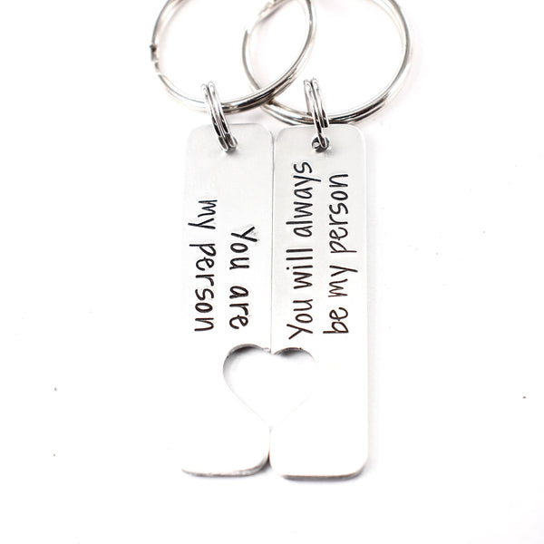 "You are my person" "You will always be my person" - Best Friends Keychain Set