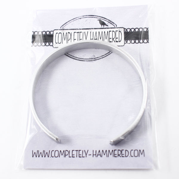 Custom Stamped, 1/4" Wide Cuff Bracelet - Completely Hammered