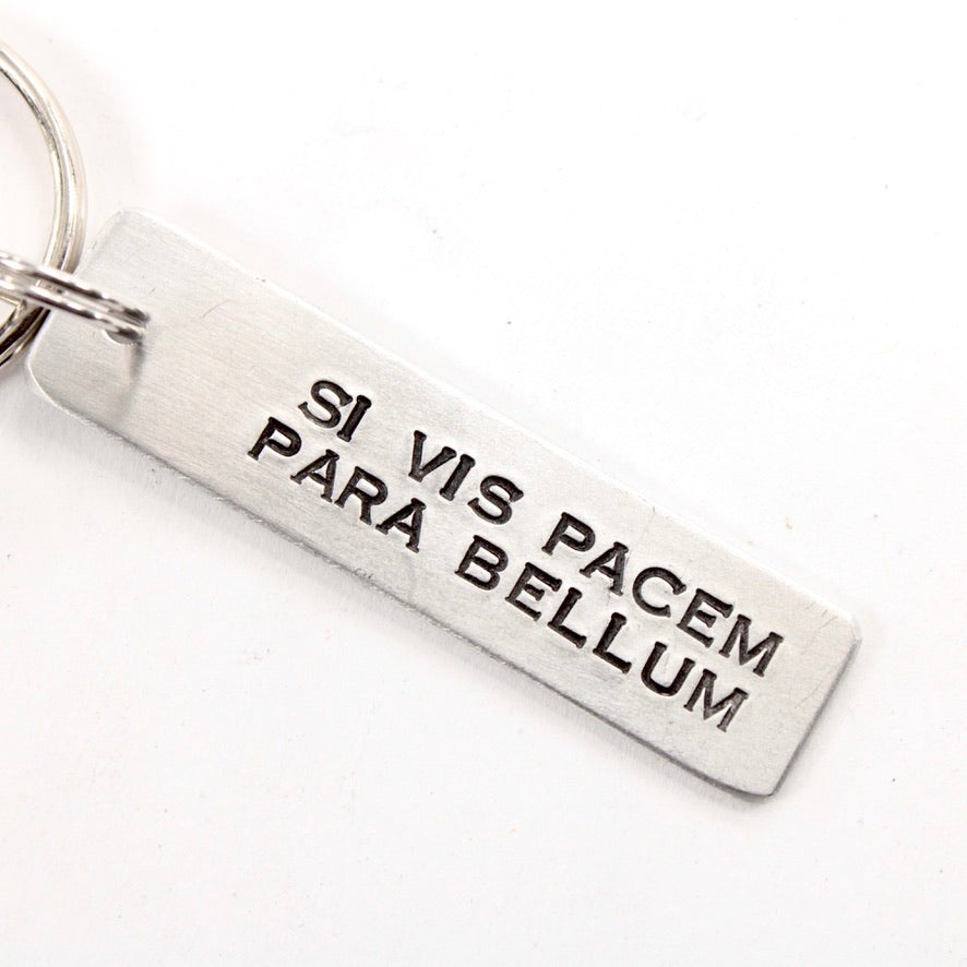"SI VIS PACEM PARA BELLUM" (If you want peace, prepare for war) Keychain - Discounted and ready to ship