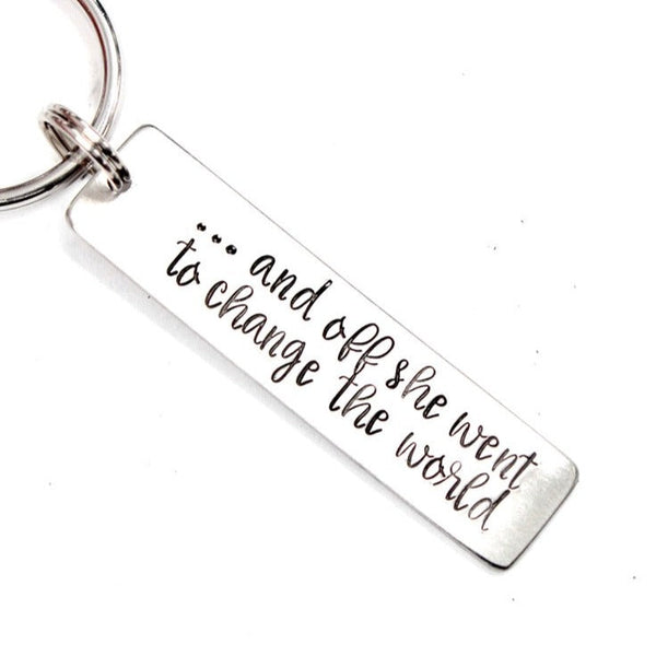"I am never not thinking of you" Hand Stamped Keychain - Aluminum or Stainless Steel - Can be personalized on the back