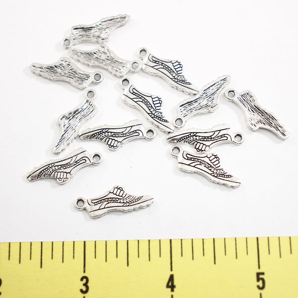 Running Shoe Charm - 13 Pieces - Supply Destash - Completely Hammered