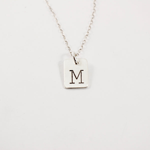 Initial Charm - Sterling Silver Charm / Necklace - Completely Hammered