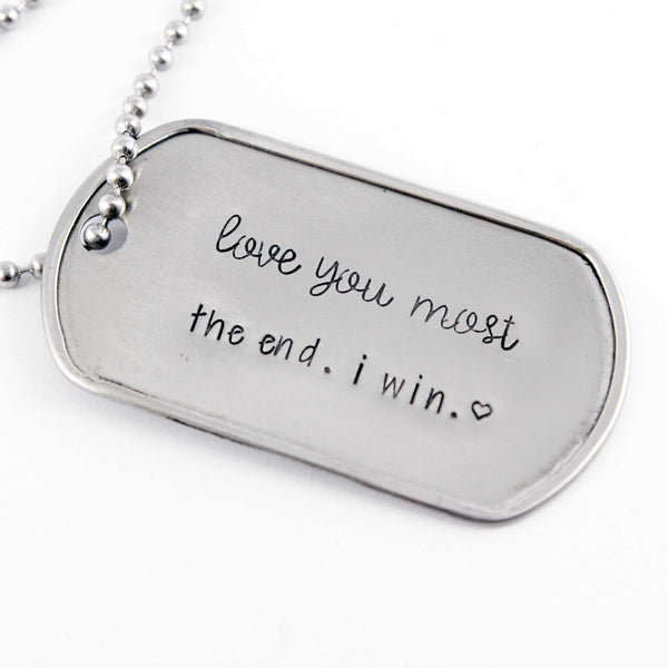 Personalized, Dog Tag Necklace / keychain - your choice of text! - Necklaces - Completely Hammered - Completely Wired