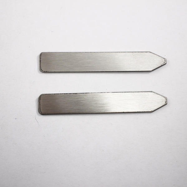 Collar Stay Blanks - Set of 2 - Stainless Steel - Supply Destash - Completely Hammered