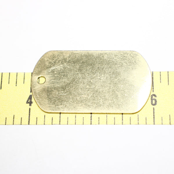 Brass Dog Tag - Supply Destash - Completely Hammered