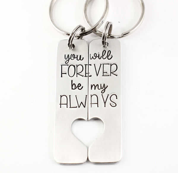 "You will FOREVER be my ALWAYS" - Couples Keychain Set - Keychains - Completely Hammered - Completely Wired