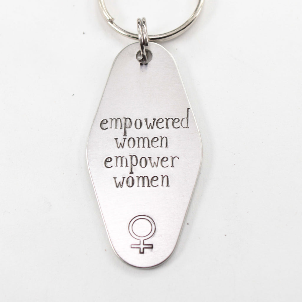 Empowered women empower women keychain 2" x 1" Stainless steel