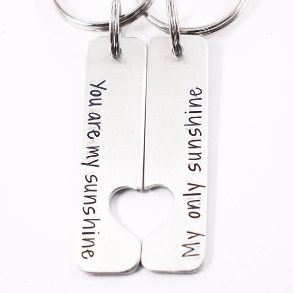 "You are my sunshine My only sunshine" - Couples Keychain Set - Completely Hammered