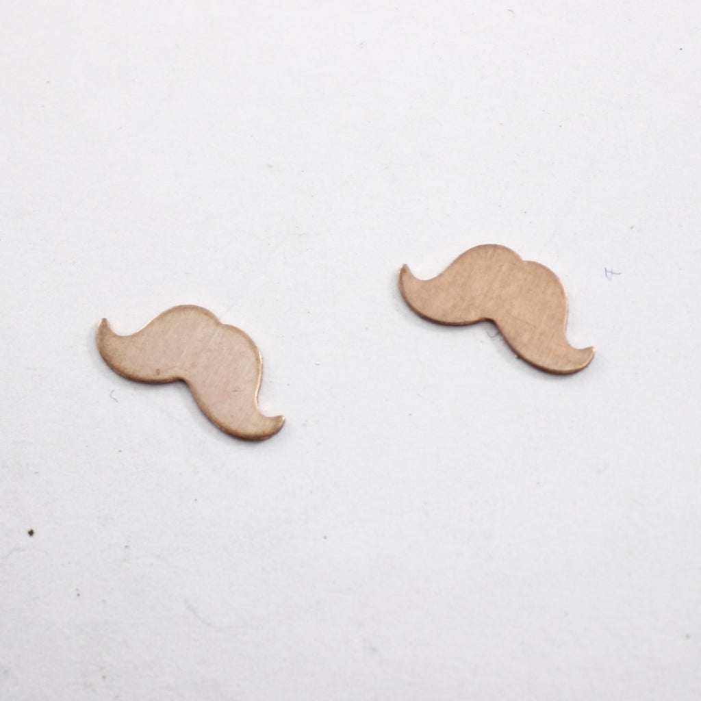 Mustache Solderable Accent - 2 pieces - Supply Destash - Completely Hammered