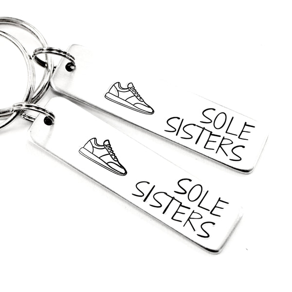 "Sole Sisters" - Running Buddy Keychain Set of TWO