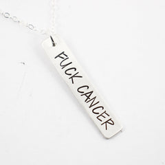 "Fuck Cancer" Necklace - Sterling Silver