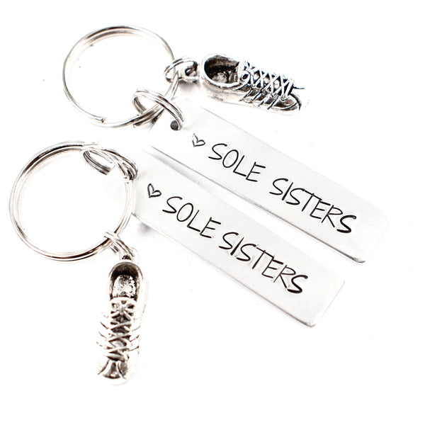 "Sole Sisters" - Running Buddy Keychain Set of TWO - #SIL