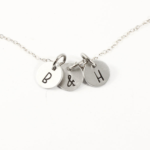 Petite Sterling Silver Initial Charms - your choice of up to 4 charms - Completely Hammered