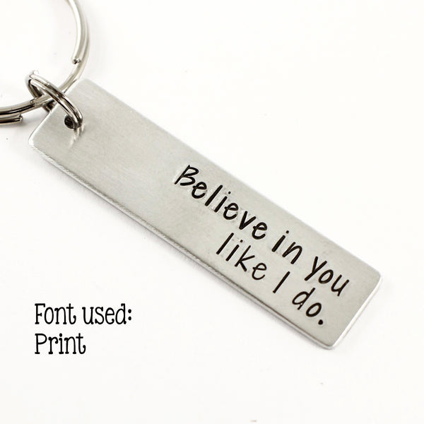 Custom, Hand Stamped Keychain - Completely Hammered