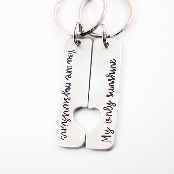 "You are my sunshine My only sunshine" - Couples Keychain Set