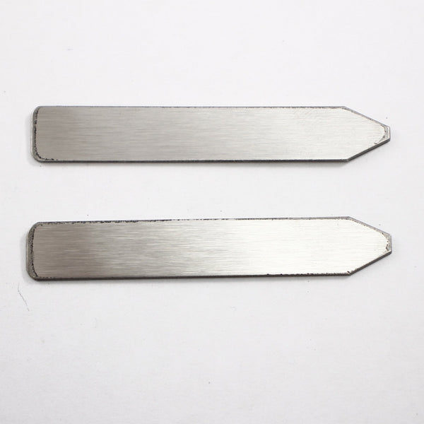 Collar Stay Blanks - Set of 2 - Stainless Steel - Supply Destash - Completely Hammered