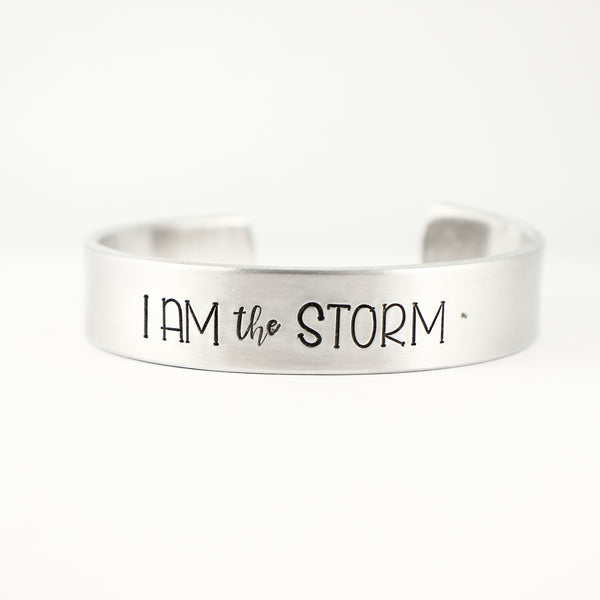 "I am THE STORM" 1/2" Cuff Bracelet - Cuff Bracelets - Completely Hammered - Completely Wired