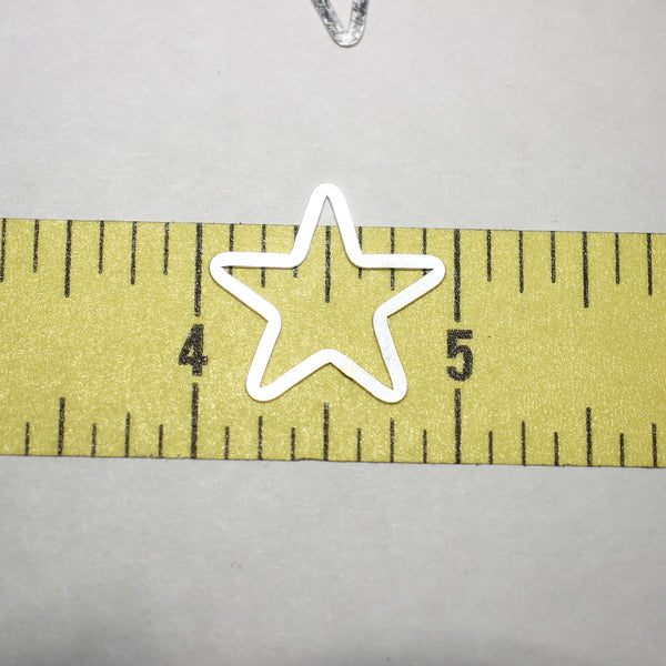 Sterling Silver Flat Star Component - Supply Destash - Completely Hammered