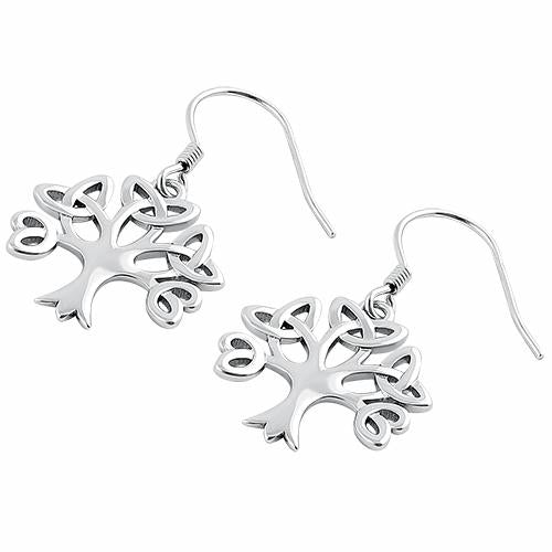 Sterling Silver Tree Of Life Earrings / Charms - Supply Destash - Completely Hammered