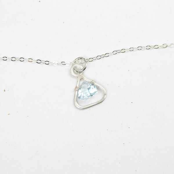 Sterling silver and Princess Cut Blue Topaz Pendant