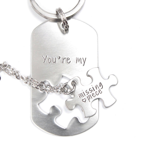 "You're my missing piece" puzzle piece set