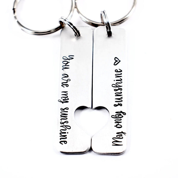 "You are my sunshine My only sunshine" - Couples Keychain Set