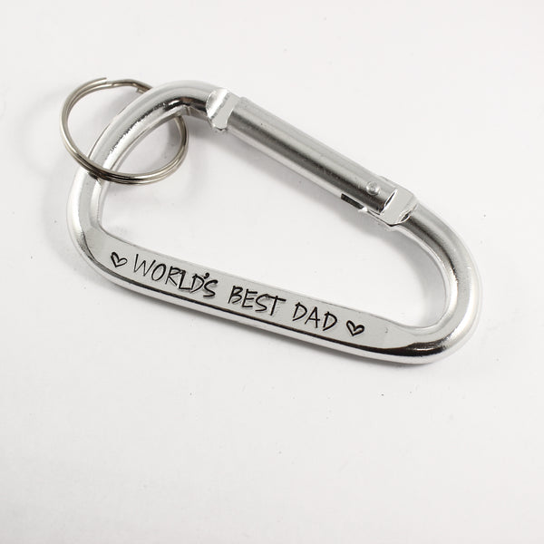 World's Best Dad Carabiner Keychain - Completely Hammered