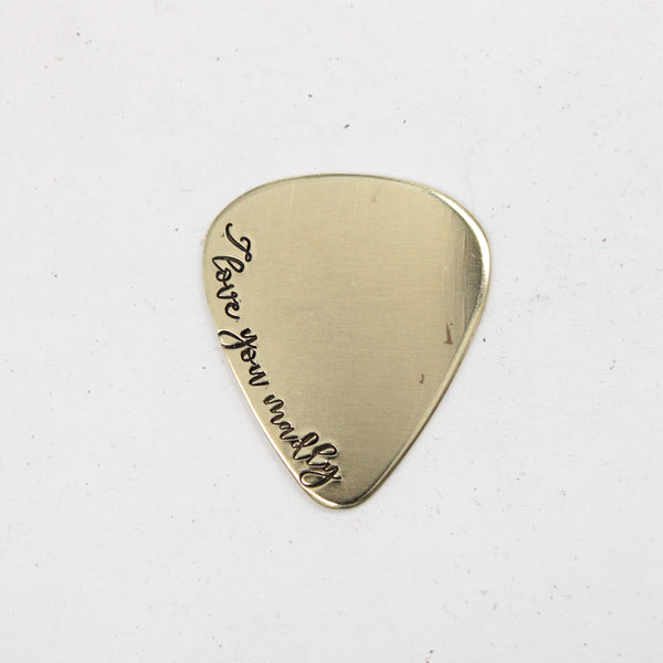 "I love you madly" Hand stamped Guitar Pick - READY TO SHIP