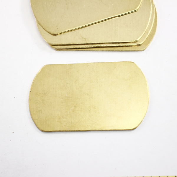 Brass Dog Tag - Supply Destash - Completely Hammered