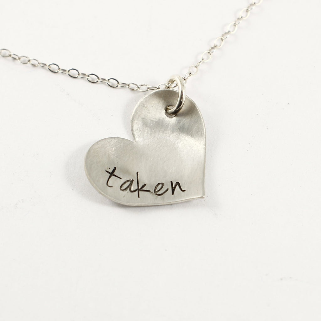 "taken" Necklace - Sterling Silver - READY TO SHIP - Completely Hammered