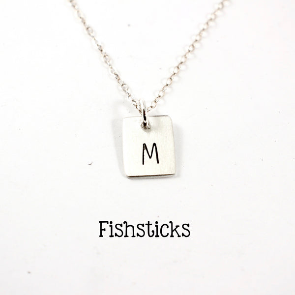 Initial Charm - Sterling Silver Charm / Necklace - Completely Hammered