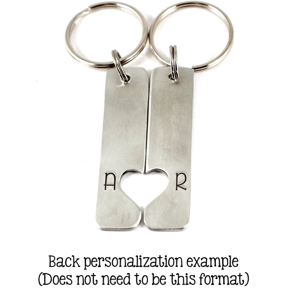 "Home is wherever I'm with you" Couples Keychain Set - Completely Hammered