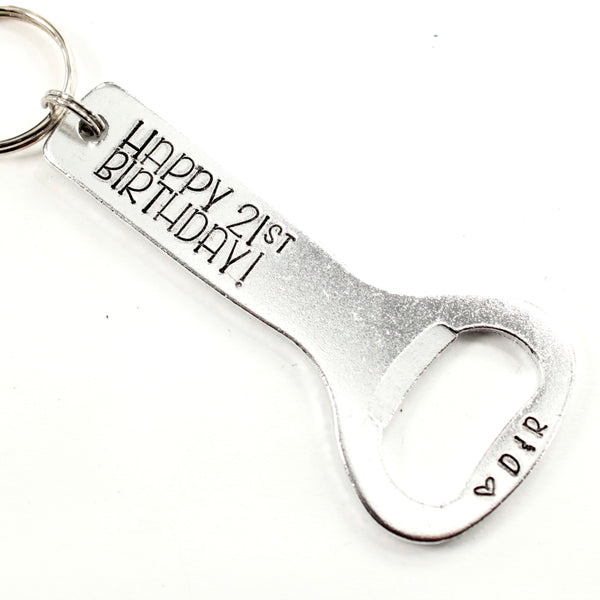 "Happy 21st Birthday" Bottle Opener