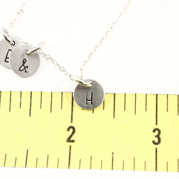 Petite Sterling Silver Initial Charms - your choice of up to 4 charms - Completely Hammered