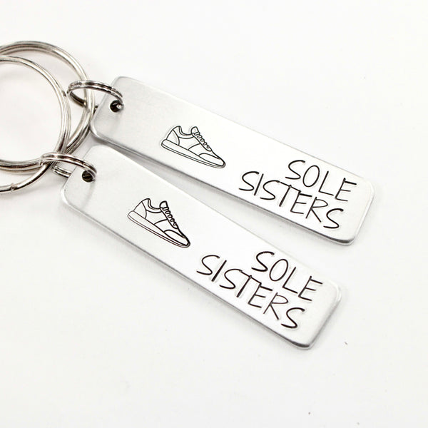"Sole Sisters" - Running Buddy Keychain Set of TWO